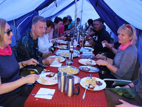 kilimanjaro- group-dinner-food